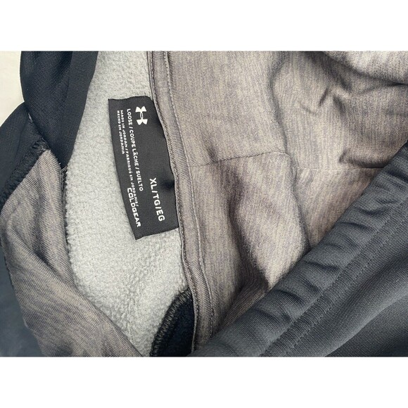 Under Armour Loose Cold Gear Pullover Hoodie Men's Size XL Gray Black Active - Picture 4 of 4